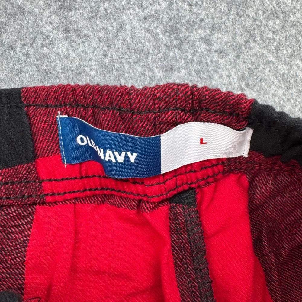 Old Navy Pajama Pants Mens L Red Black Buffalo Plaid Cotton 407069-03-1
